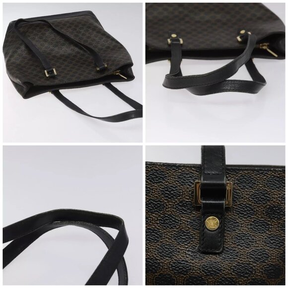 CELINE Macadam Canvas Tote Bag PVC Leather Black Auth BD844 - Picture 16 of 16